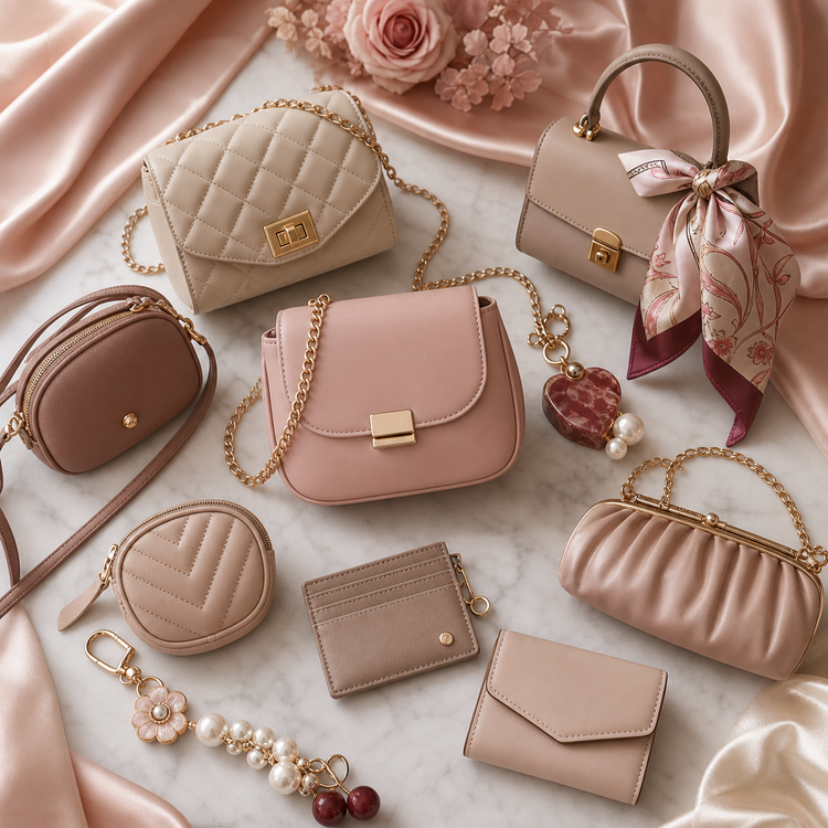 Swanollia mini bags collection with small shoulder bags, crossbody mini bags, chain-strap bags, wallets and elegant women’s accessories