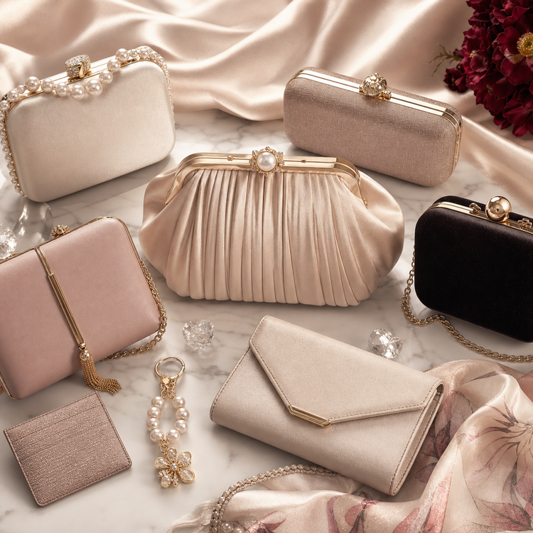 Swanollia clutches collection with women’s clutch bags, evening clutches, mini clutch bags, satin party bags and elegant accessories