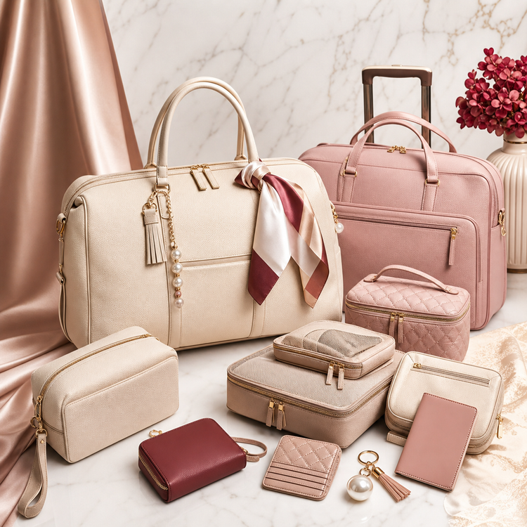 Swanollia travel bags collection with women’s travel bags, weekend bags, carry-on bags, travel pouches and elegant organizers