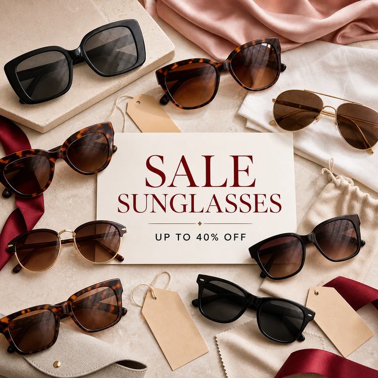 Swanollia Sale Sunglasses collection with up to 40 percent off cat-eye sunglasses, oversized frames, square sunglasses, tinted lenses and classic black frames