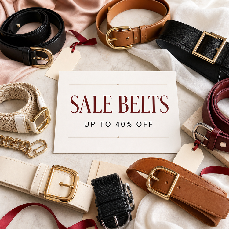 Swanollia Sale Belts collection with up to 40 percent off slim belts, wide belts, chain belts, waist belts, woven styles and polished buckle designs