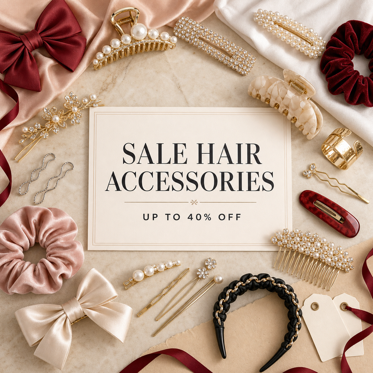 Swanollia Sale Hair Jewelry and Accessories collection with up to 40 percent off hair clips, claw clips, headbands, bows, scrunchies and crystal hair pieces