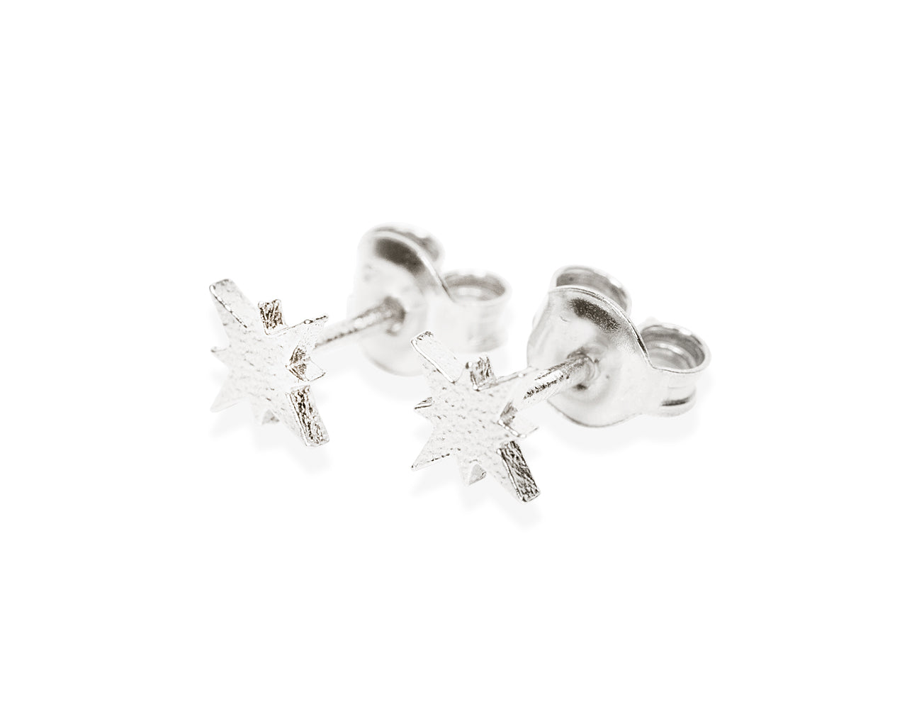 Gold-plated silver morning star stud earrings for delicate everyday jewelry styling