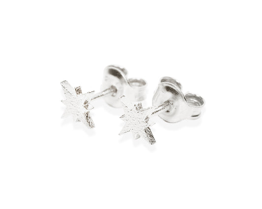 Gold-plated silver morning star stud earrings for delicate everyday jewelry styling